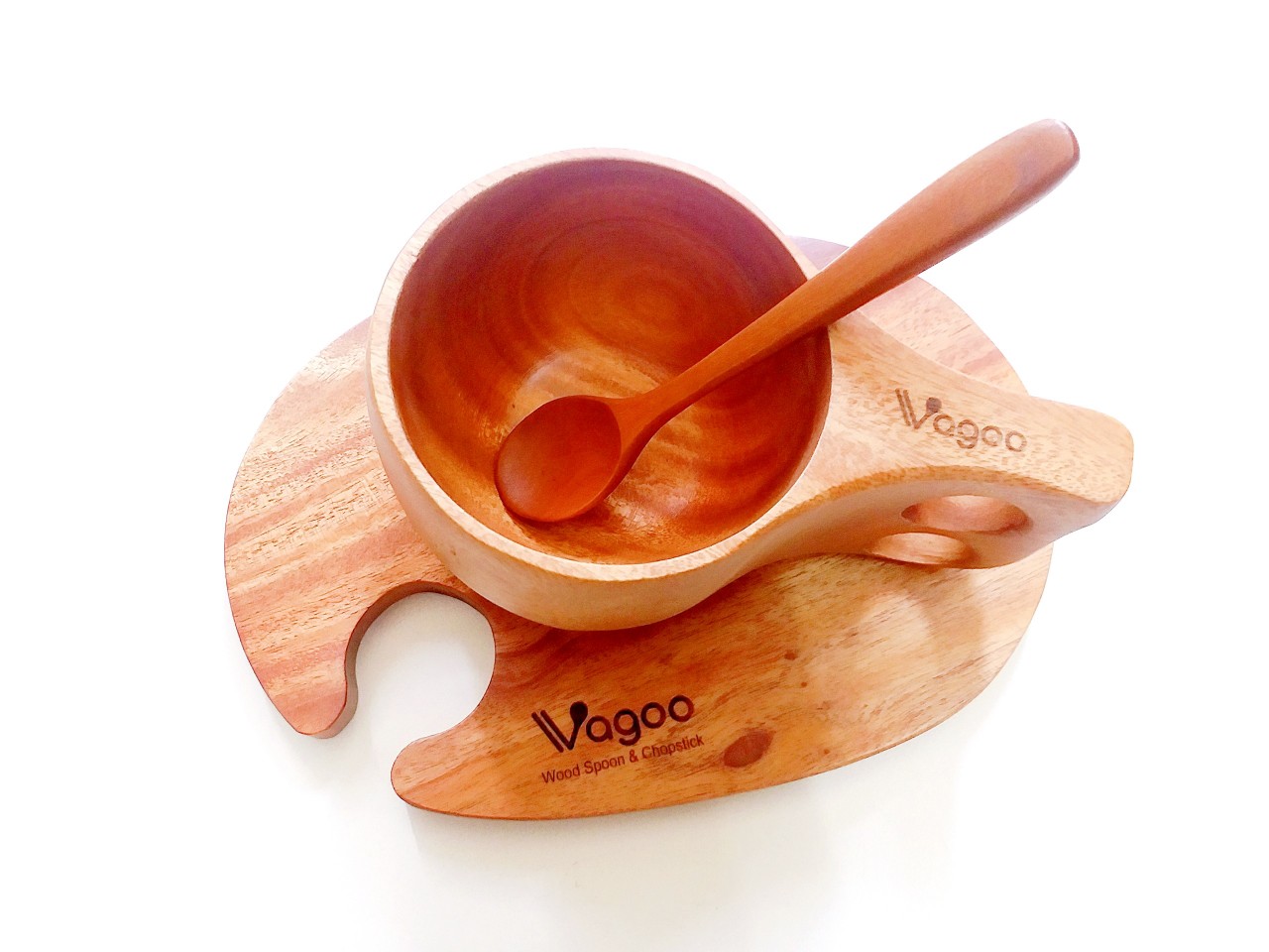 Thớt Tròn Khoét Lỗ Làm Bằng Gỗ Xà Cừ Tự Nhiên - VAGOO - Làm Thủ Công Chống Thấm, Chống Ẩm Mốc, An Toàn Cho Sức Khoẻ
