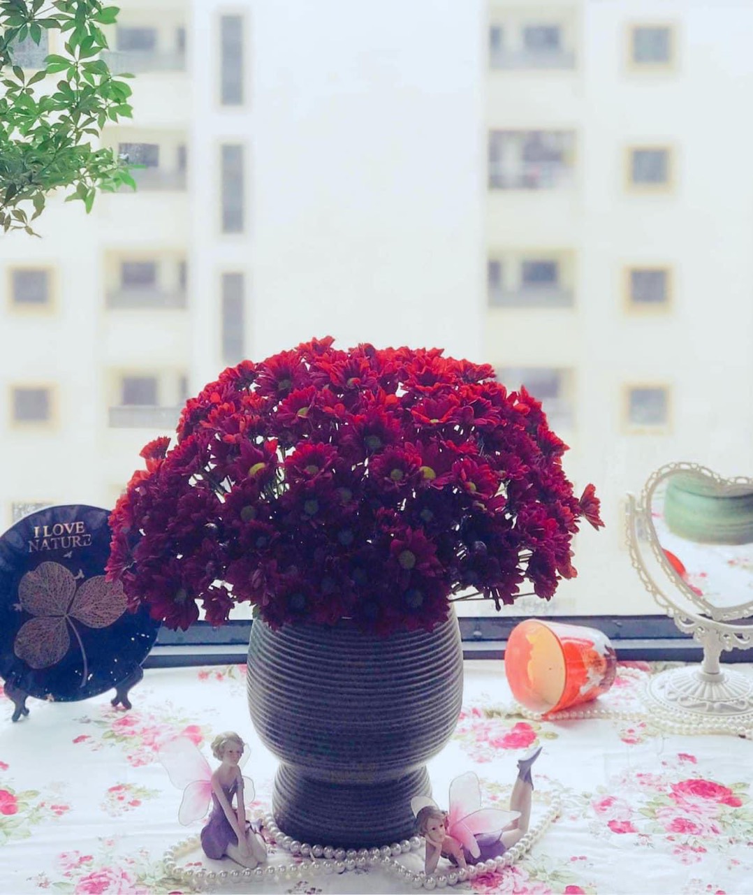 Bình Hoa Lọ Hoa Dáng Ly Tròn Men Mộc Gốm Sứ Bát Tràng - Gốm Bích
