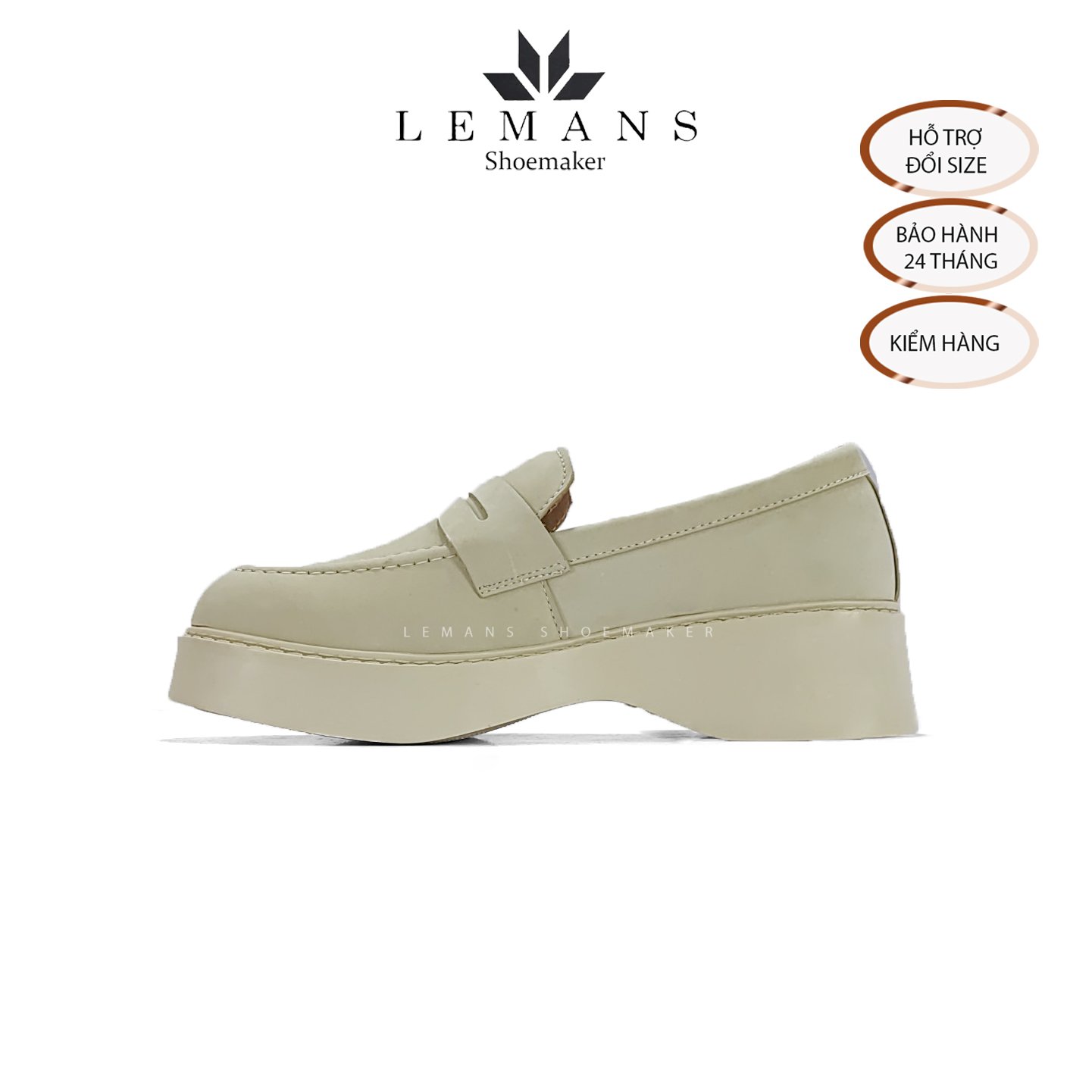 The Breakthrough Chunky LOAFER TAN NUBUCK Lemans - Da Nubuck. BST độc quyền, đế cao 6cm Full cao su nguyên khối BH 24 tháng