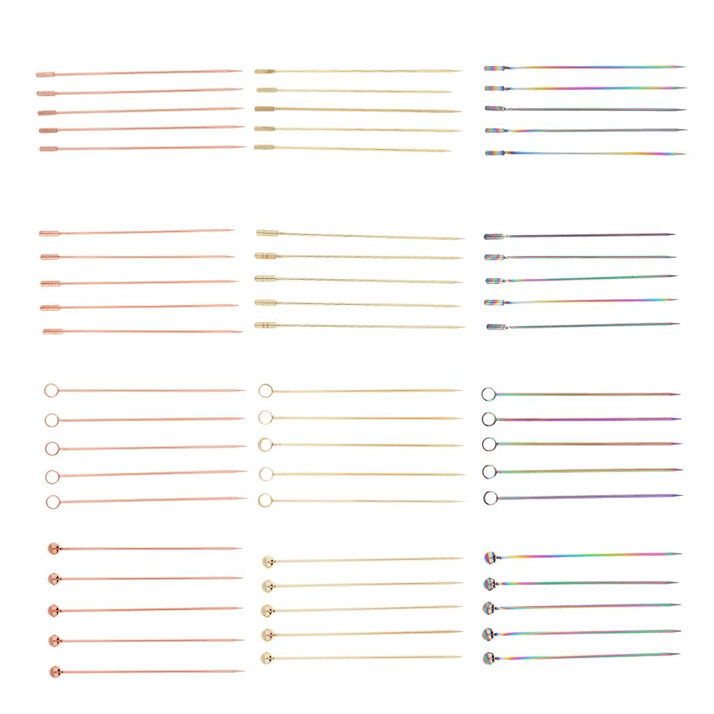 5Pcs/set Stainless Steel Cocktail Picks Cocktail Fruit Sticks Bar Tools for Bar Dringks Home Party Decor