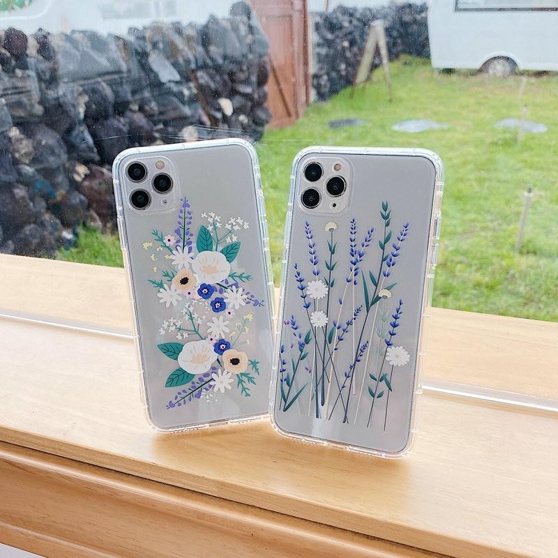 Ốp Lưng Case dành cho Iphone Dẻo Hoa cỏ Trong Không Ngả Màu 7g/8g/7Plus/8Plus/X/Xs/Xsmax/Xr/11/11Pro/11Promax/12/12pr
