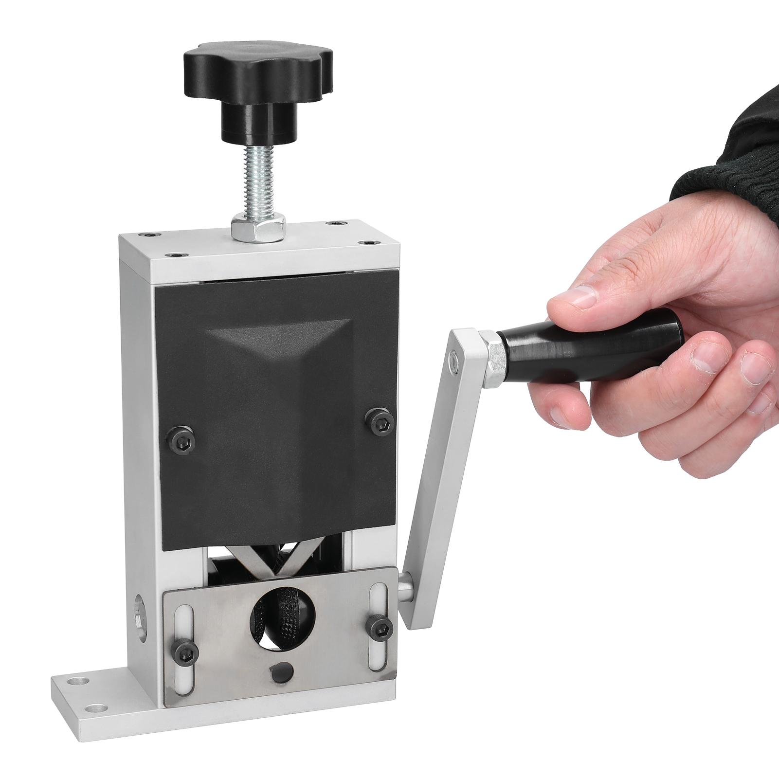 Portable Household Wire Stripper Aluminum Alloy Manual Wire Stripping Tool Cable Peeling Machine with Hand Crank Use with Hand Electric Drill for 2-15mm Wire