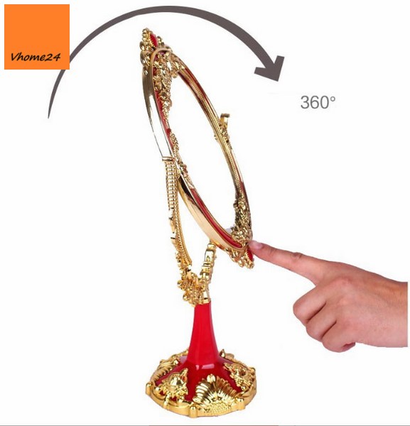 GƯƠNG TRANG ĐIỂM ĐỂ BÀN CỔ ĐIỂN NỮ HOÀNG ĐỎ GTD096