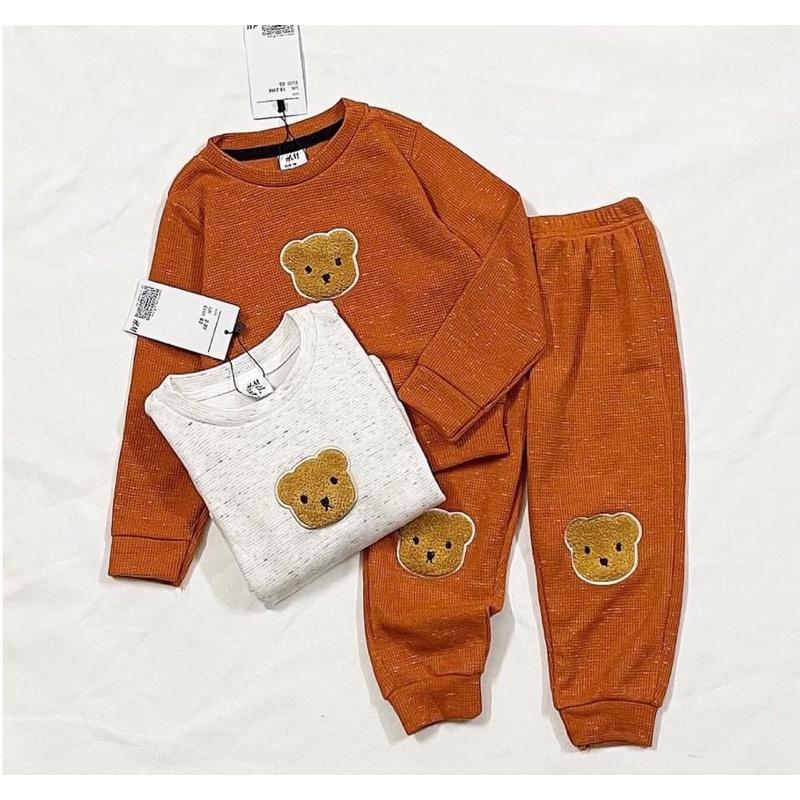 Bộ nỉ gấu xù cho bé trai bé gái