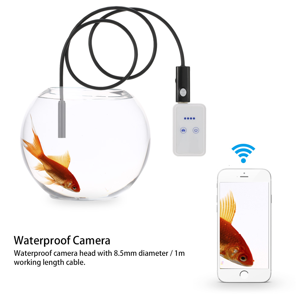 Kính Nội Soi WiFi Không Dây 9mm 5m Camera Chống Thấm Nước 2.0 Megapixel 6 Đèn LED Cho IOS Android