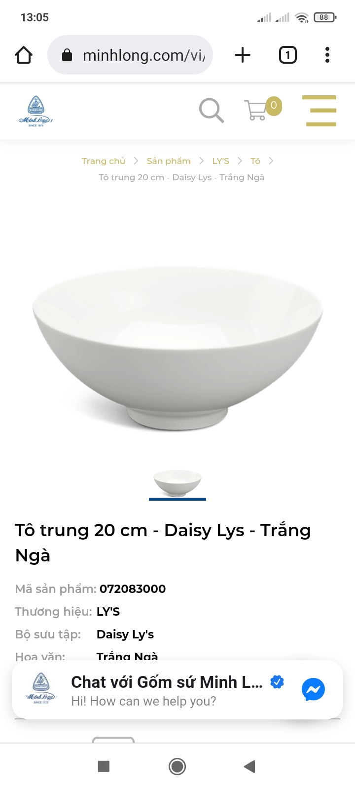 Tô sứ Mình Long 20cm