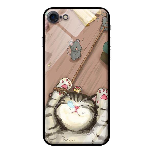 Ốp kính cường lực cho iPhone 8 Mèo Khóc - Hàng chính hãng