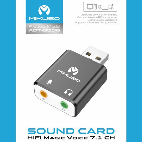 MÀU ĐEN MIKUSOĐẦU CHUYỂN ĐỔI CỔNG USB RA CỔNG AUDIO ADT-S006 - HN