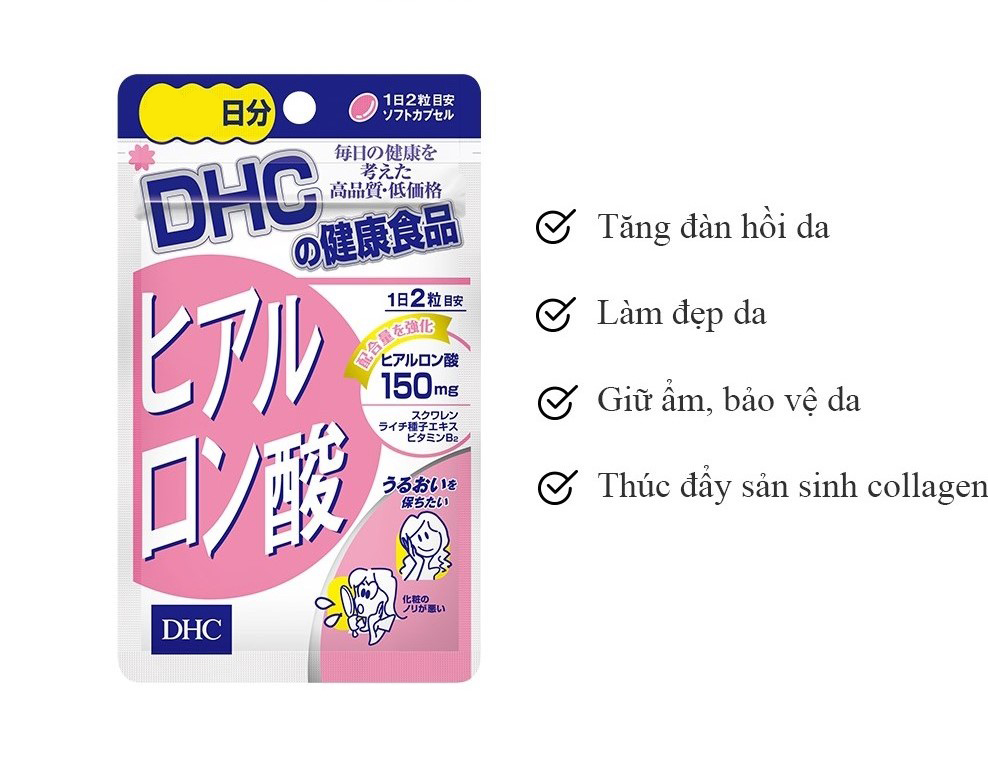 Viên uống cấp nước, giữ ẩm DHC hyaluronic acid 30 ngày TẶNG tẩy trang SVR