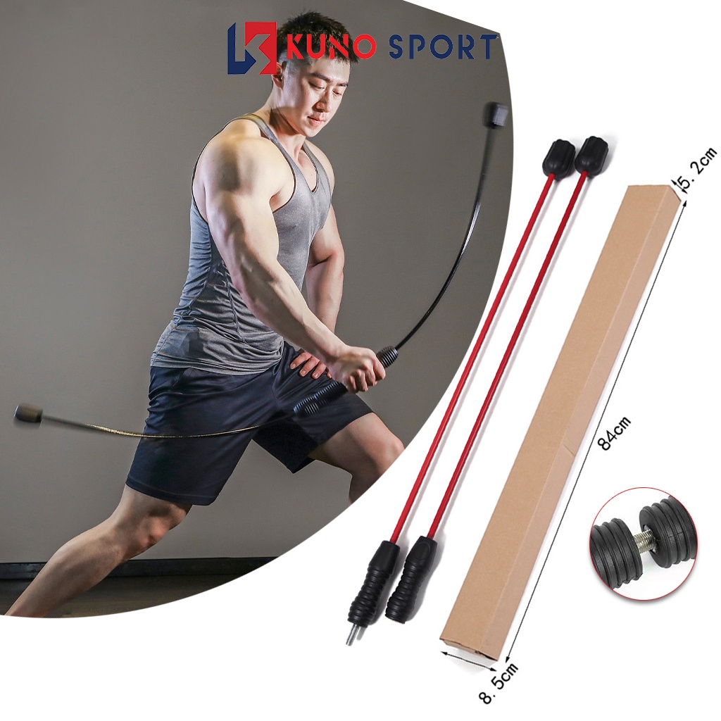 Thanh rung đàn hồi tập gym, tác động toàn thân, gậy tập gym KUNOSPORT đa năng tại nhà