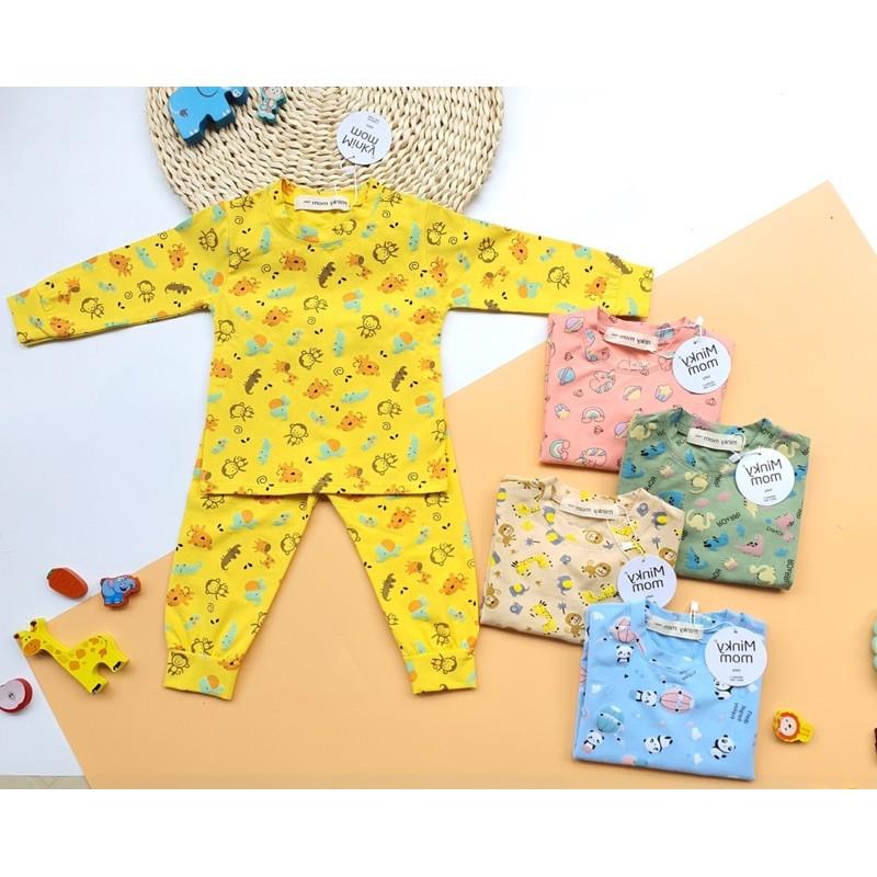 Bộ Minky Mom Dài Tay Cho Bé Trai Bé Gái Chất 100% Cotton Cao Cấp Mềm Mịn Co Giãn Thấm Hút Mồ Hôi Tốt