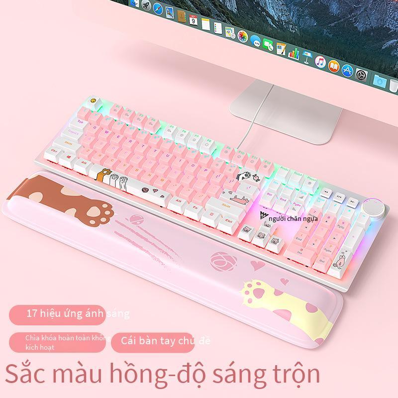 Giá Đặc Biệt Wrangler Đôi Phối Màu Chủ Đề Mèo Dễ Thương Bàn Phím Cơ Laptop Văn Phòng Dễ Thương Hoa Anh Đào Hồng Bàn Phím Cơ