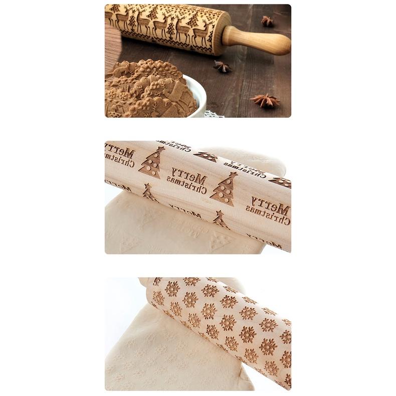 Kẹp Bánh Quy Chủ Đề Giáng Sinh Christmas Theme Style Rolling Pin Santa Claus Xmas Home Party Pastry Cookies Decoration