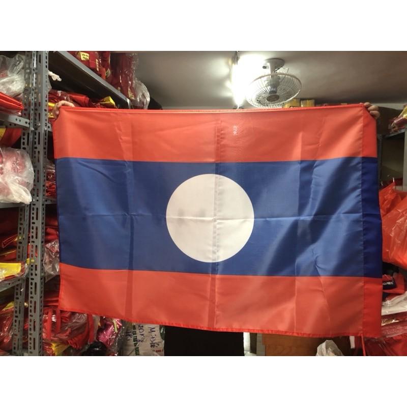 Quốc kỳ Lào in thẩm thấu 1 lớp vải 80x120cm