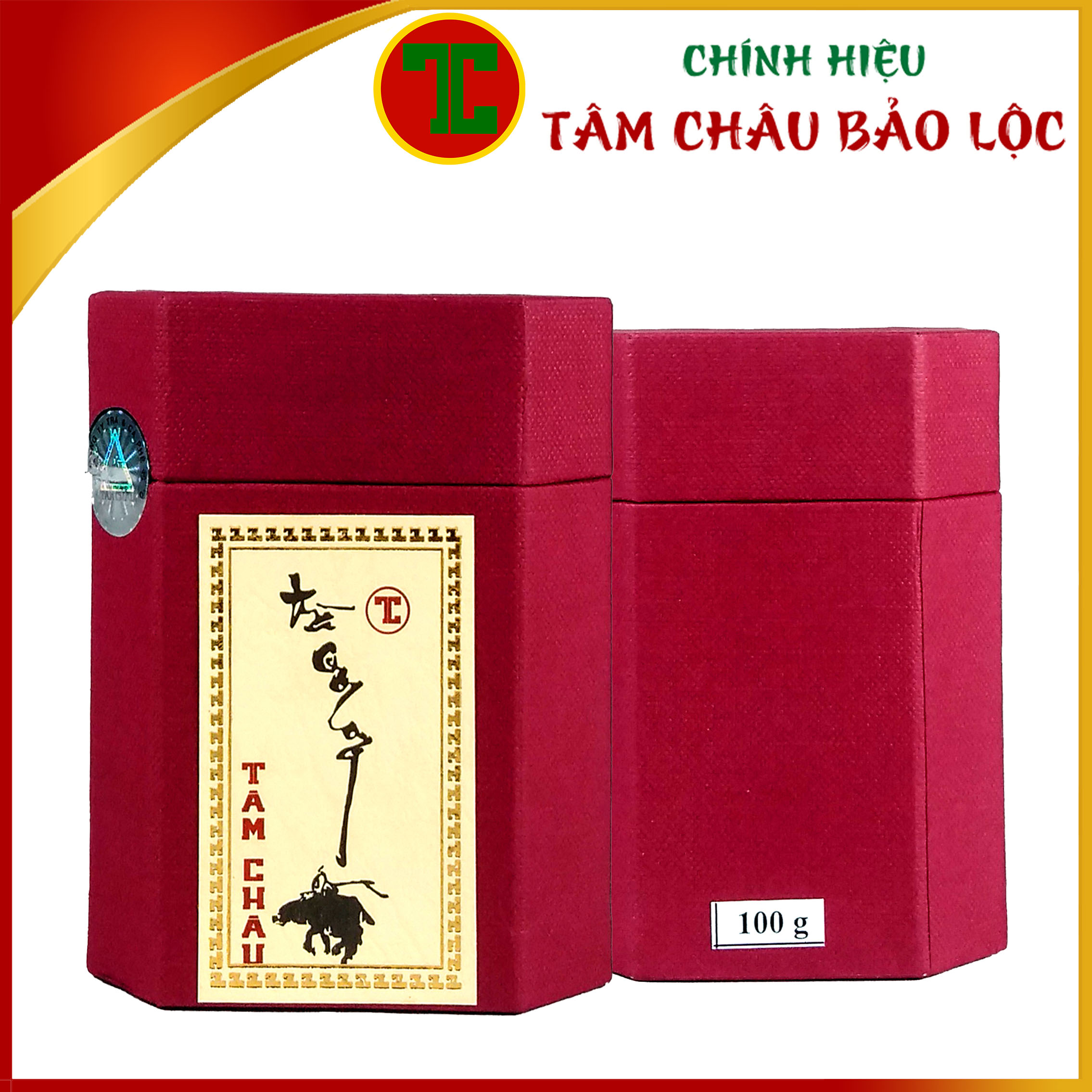 Hộp Trà Oolong Thuần Đỏ 100G/300G Cao Cấp - Chính hiệu TÂM CHÂU BẢO LỘC