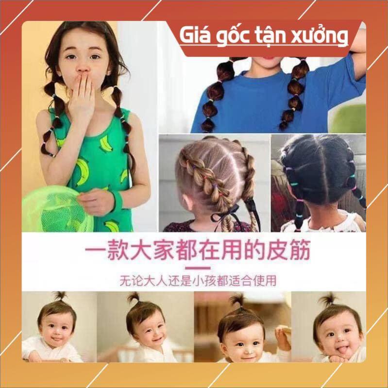 Gói 1000 dây chun buộc tóc túi zip cho bé