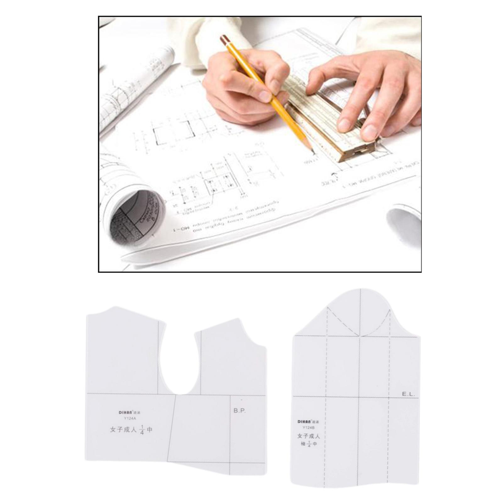 Cloth Design Ruler Sewing Tool, Fashion Ruler for Design Women Fashion Garment Cloth Pattern Making, Dressmaking Pattern Design DIY Clothing