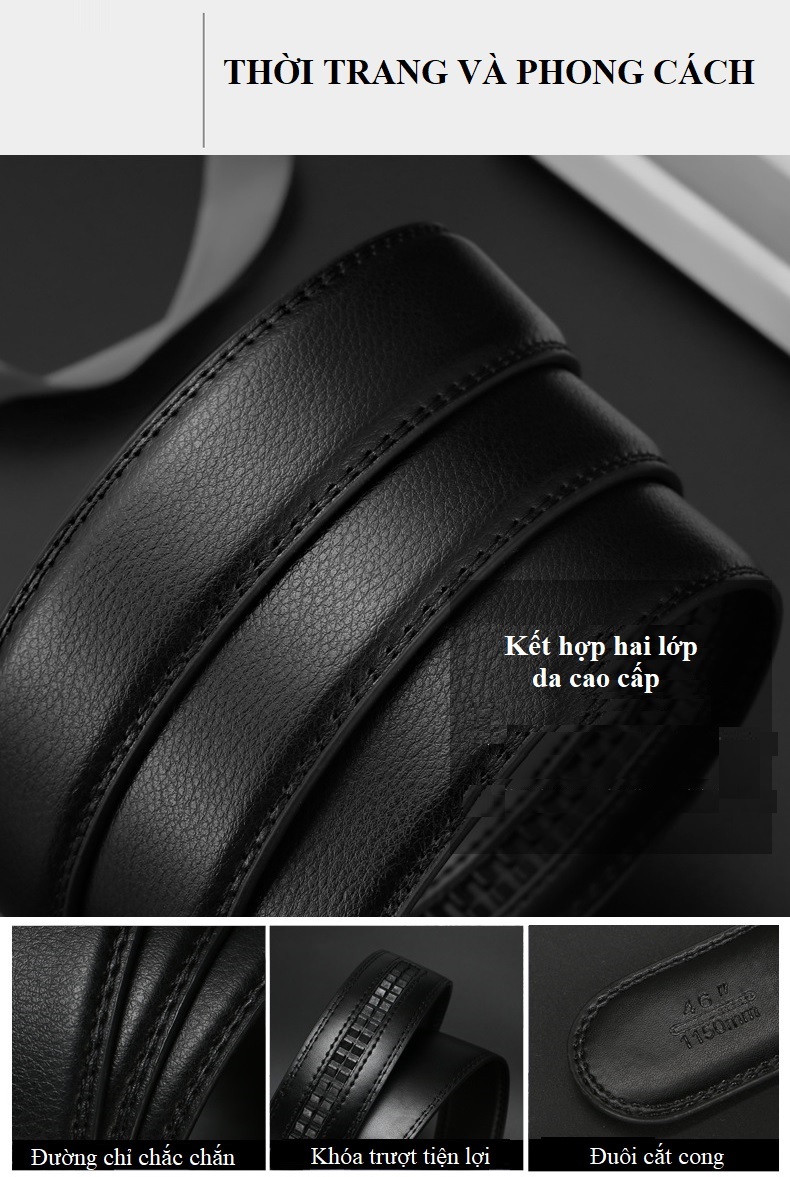 Dây Thắt Lưng Nam Chất Liệu Da Bò Nguyên Miếng DL.02