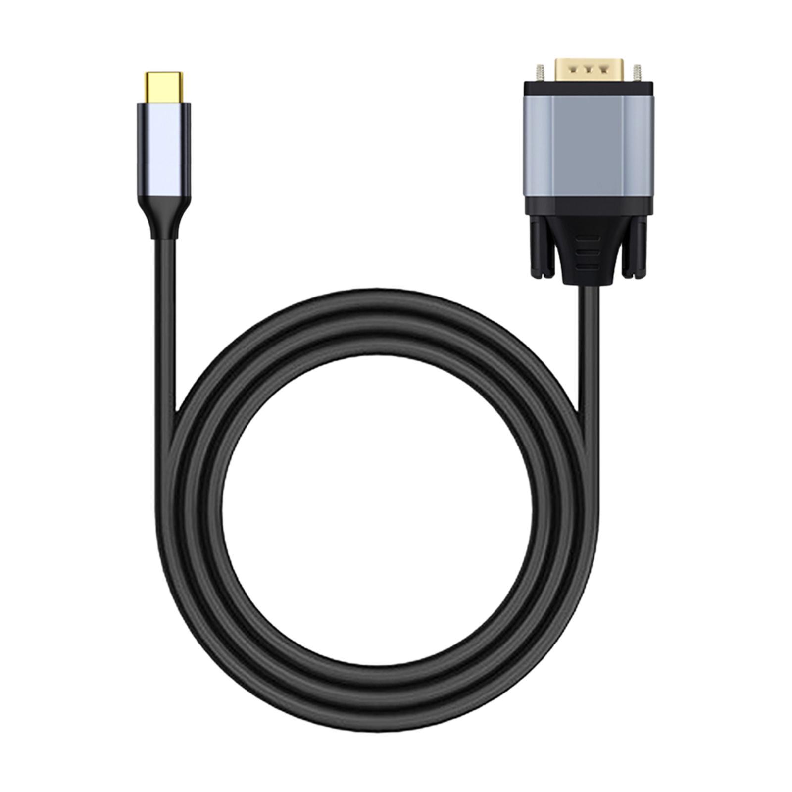 USB C Male to VGA Male Cable Professional Durable 1080P 1.8M for