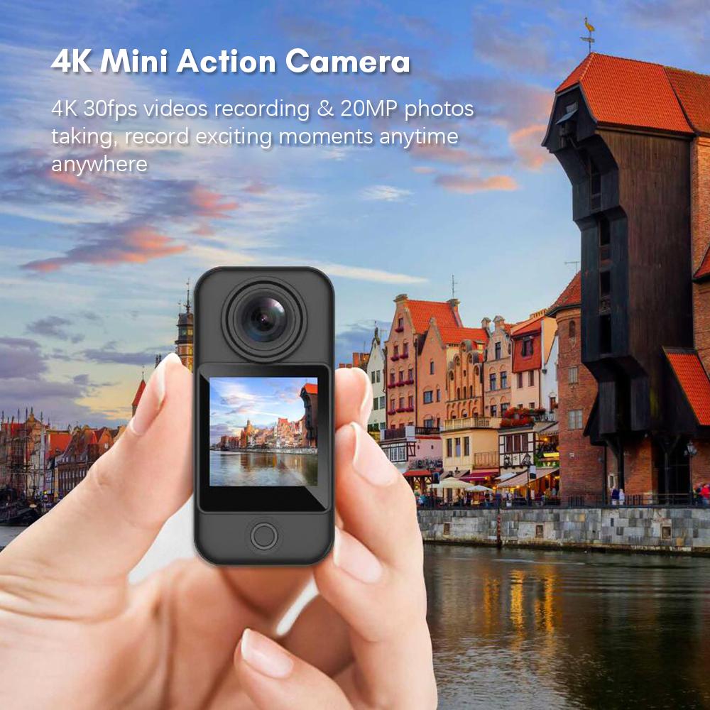Máy ảnh hành động mini SJCAM C300 4K 30fps 5G/2.4G Máy ảnh thể thao WiFi Màn hình cảm ứng kép 154 ° Ống kính góc rộng 6 trục