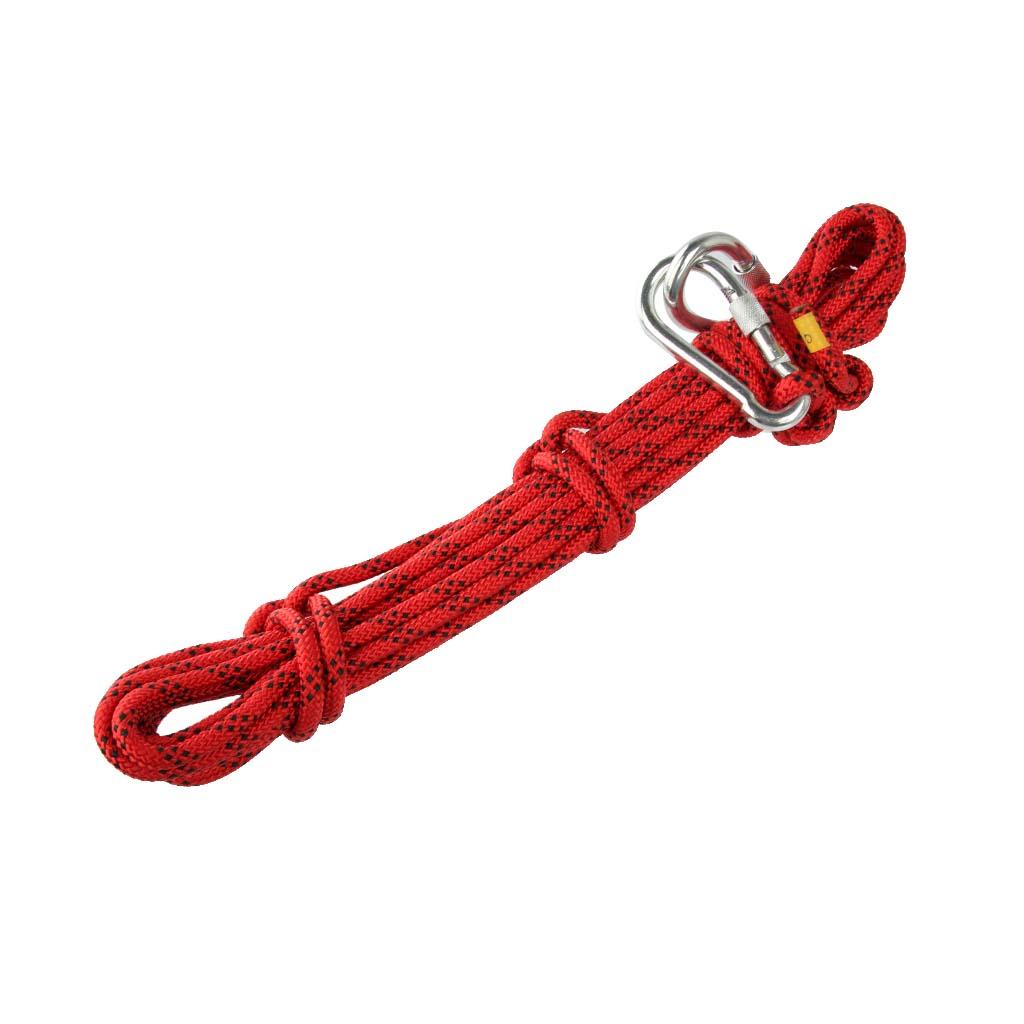 10M 8mm Outdoor Rock Climbing Rope Rescue Rappelling Safety Rope Red