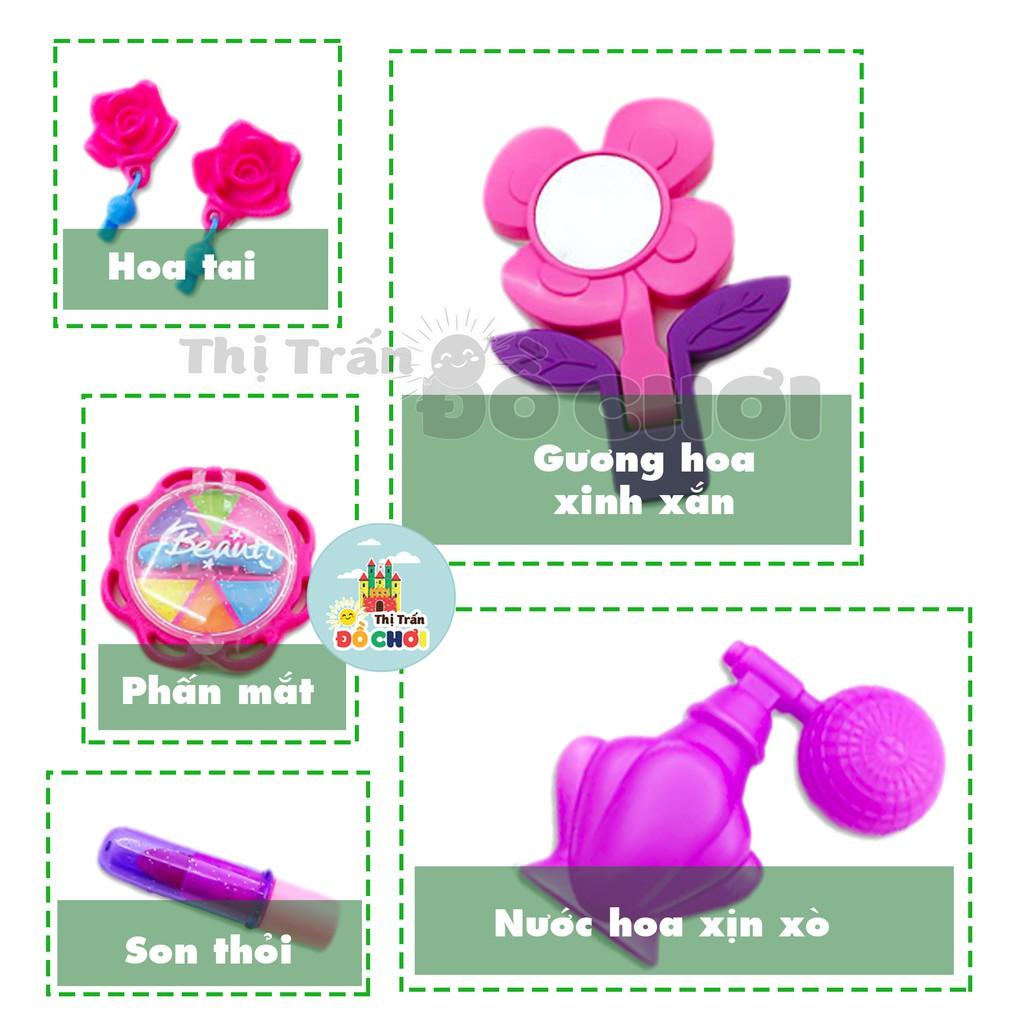 Bộ đồ chơi trang điểm cho bé gái làm đẹp mẫu vali nhiều chi tiết màu hồng 1598AB - Thị trấn đồ chơi