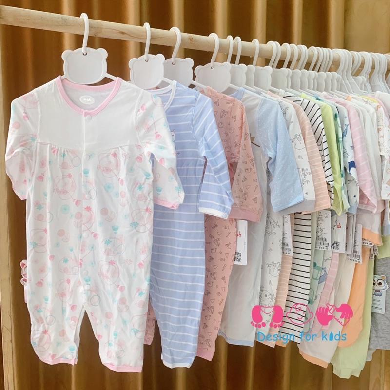 (Link 3) Bodysuit cho bé body dài tay không tất chân, vải cotton mềm mát cho bé trai và bé gáim