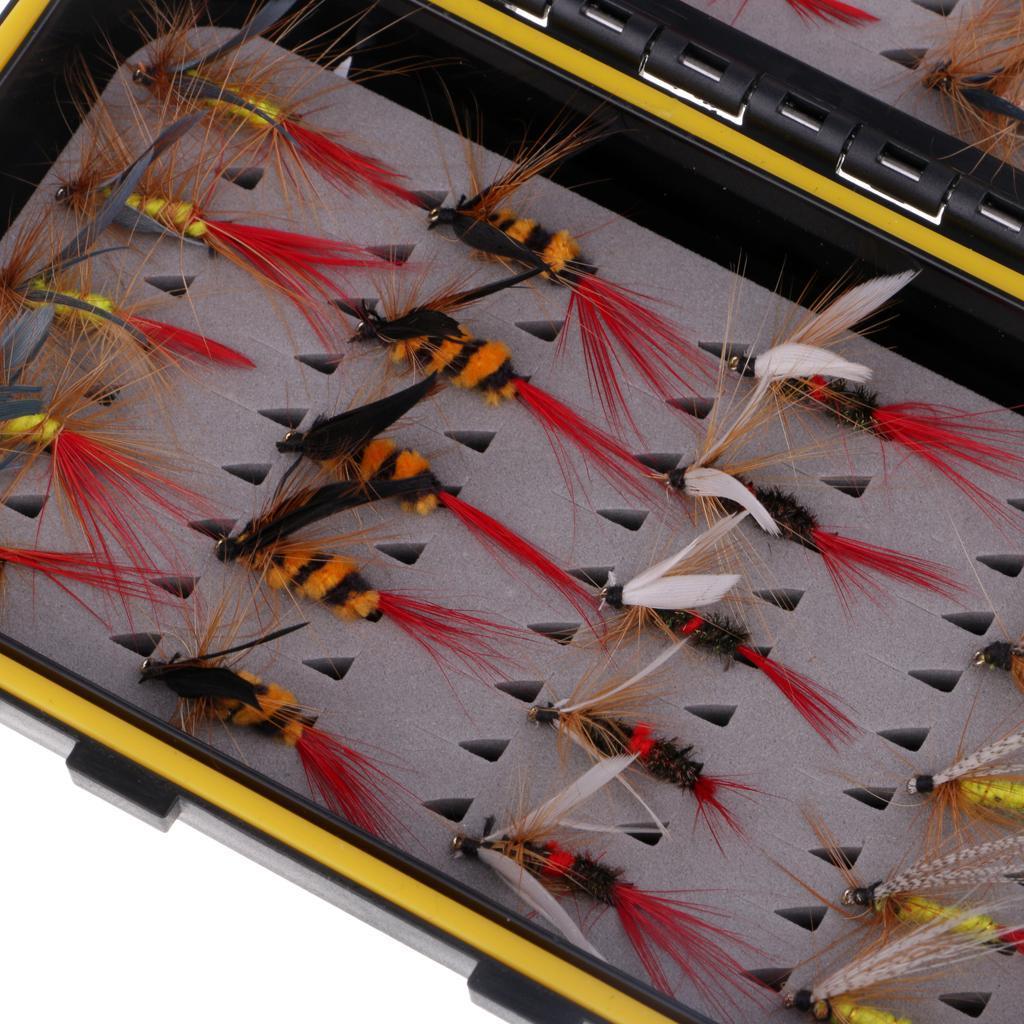 40pcs Wet / Dry Fly Fishing Lures Stream Fishing Flies Assortment
