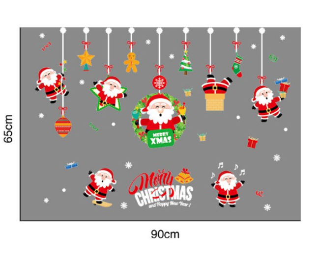 Decal dán tường - rèm ông già noel đỏ