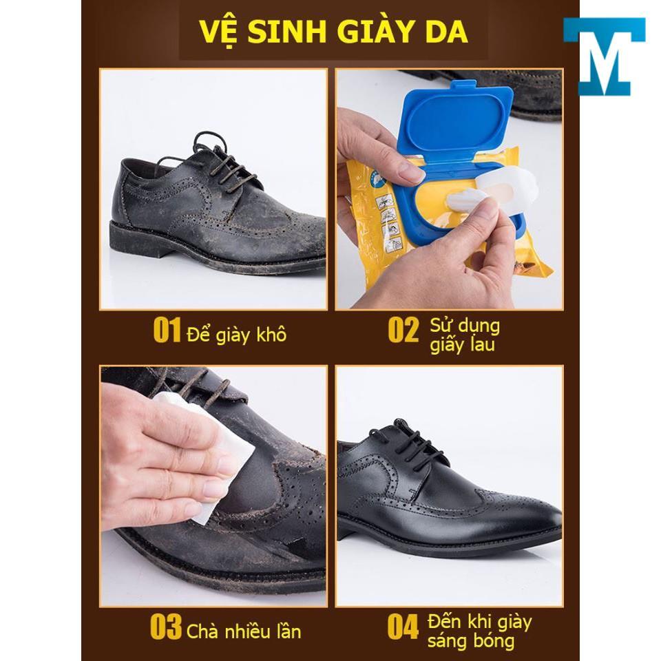 KHĂN LAU GIÀY - GIẤY LAU GIÀY TIỆN LỢI GÓI 30 CHIẾC lau giày trắng diệt khuẩn, chống ố, tiện lợi mọi nơi