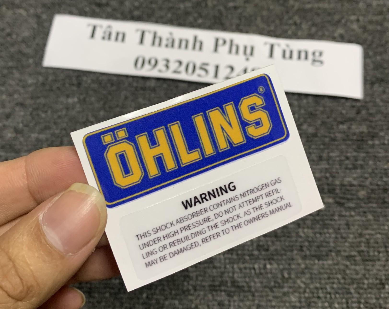 Tem dán Phuộc Ohlins dành cho các loại xe