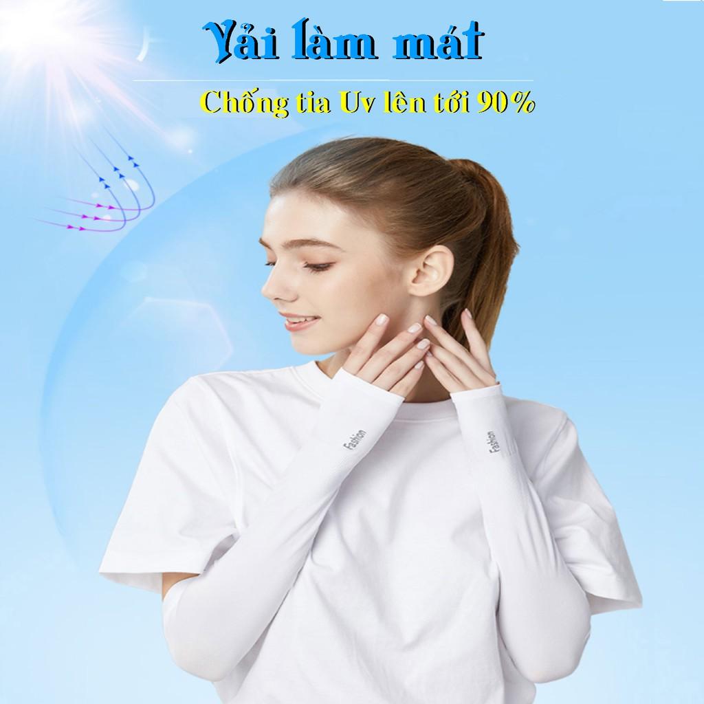 Găng tay dài chống nắng Fashion xỏ ngón - Bao tay co dãn 4 chiều thoáng khí chống tia Uv bảo vệ da