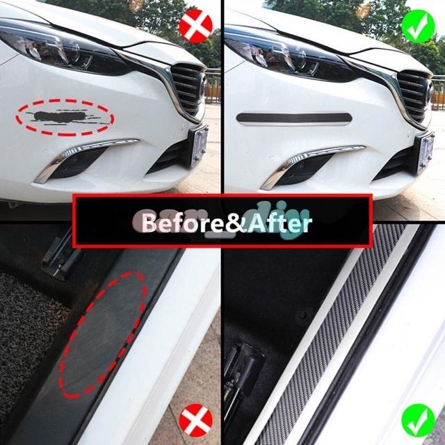 Miếng Dán Cao Su Carbon Trang Trí Cửa Xe Hơi