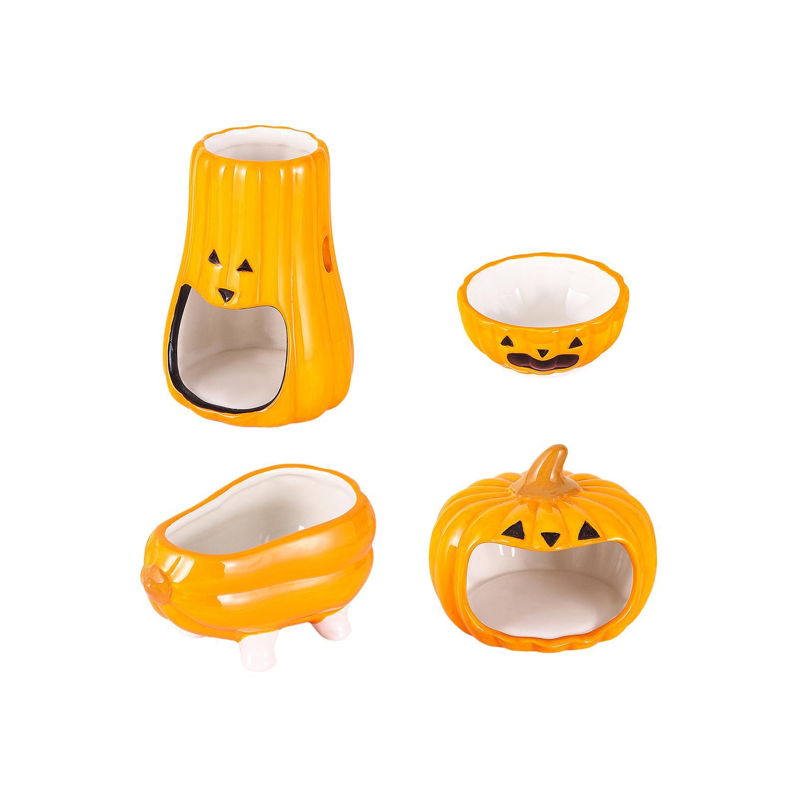 4x Ceramic Hamster Hideout Cute Hamster Ceramic Water Dish for Small Animals