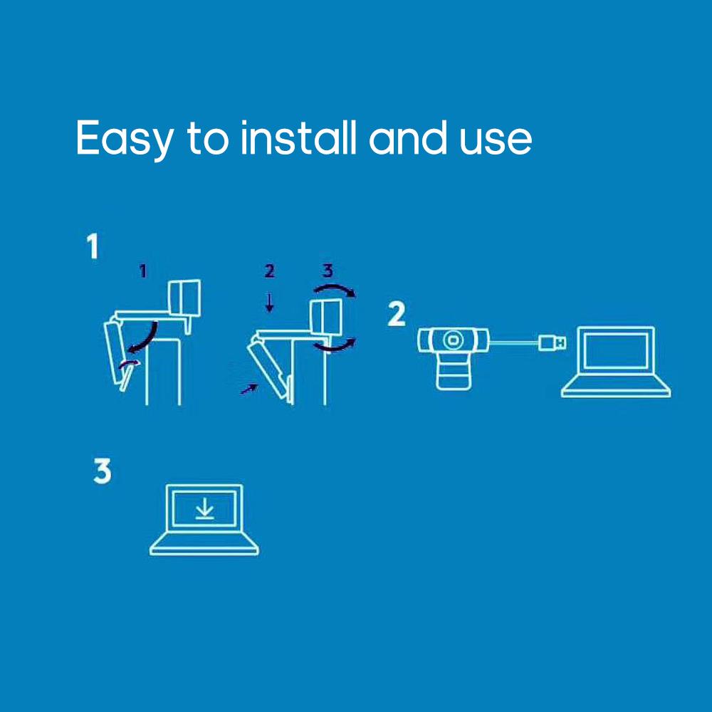 Webcam độ nét cao 1080P Tự động lấy nét USB 2.0 chất lượng âm thanh rõ ràng