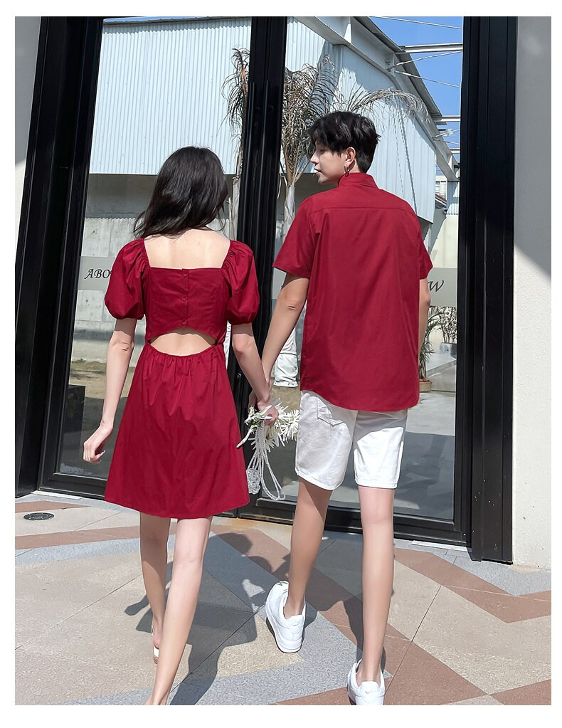 Set đồ đôi nam nữ áo váy mới Couple Tina 1 - AV003