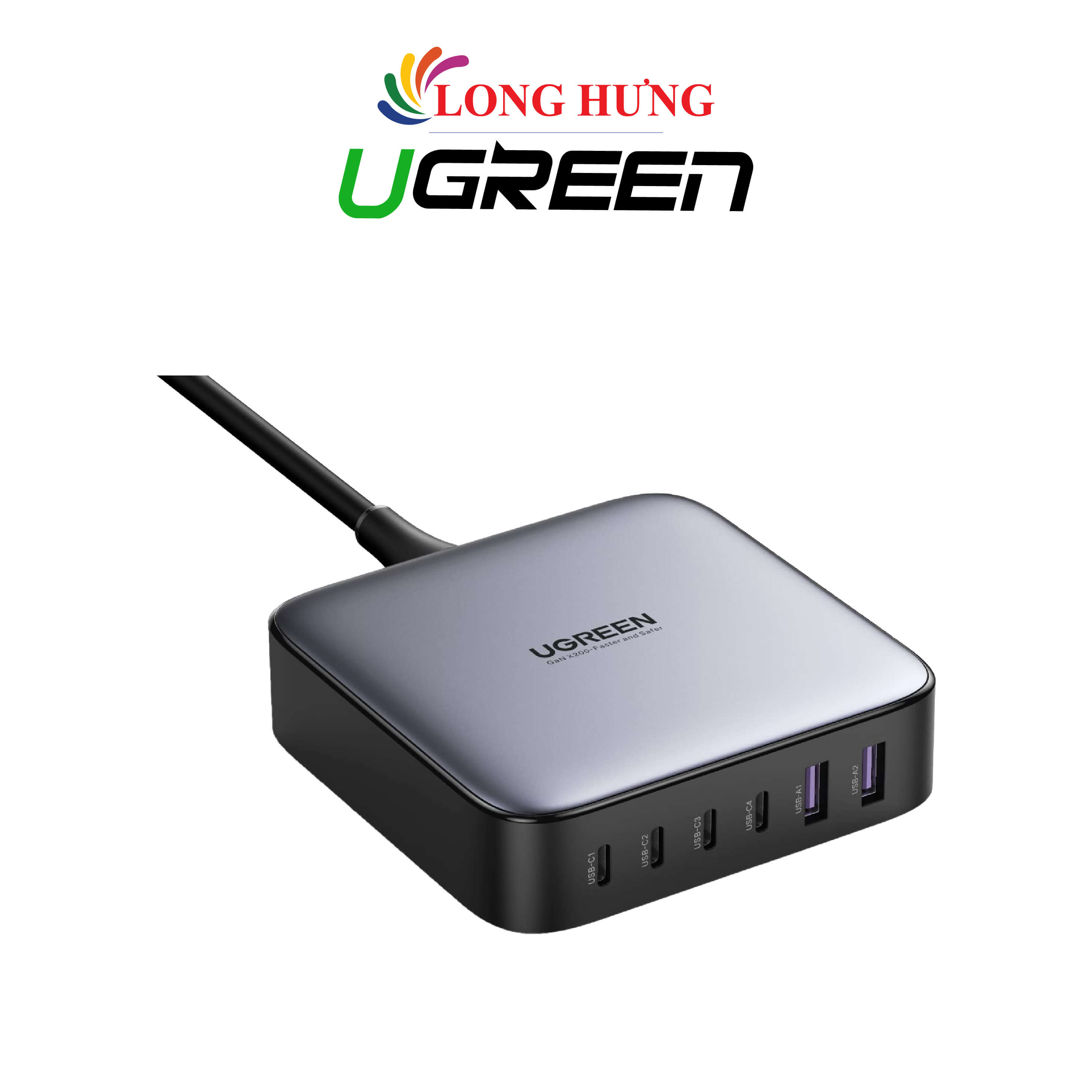 Sạc đa cổng Ugreen GaN 200W Desktop Charger CD271 40913 - Hàng chính hãng