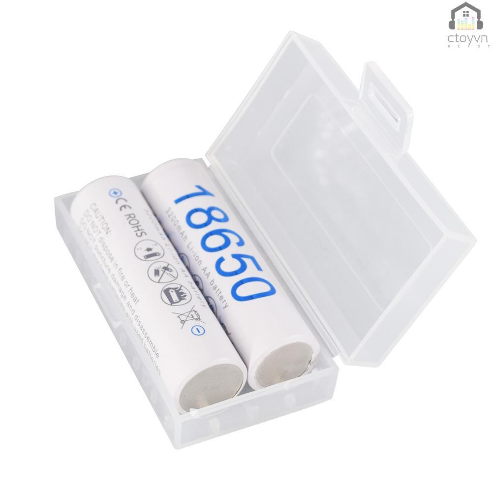 1 hộp nhựa trong suốt đựng pin 18650 chất lượng cao 2 18650