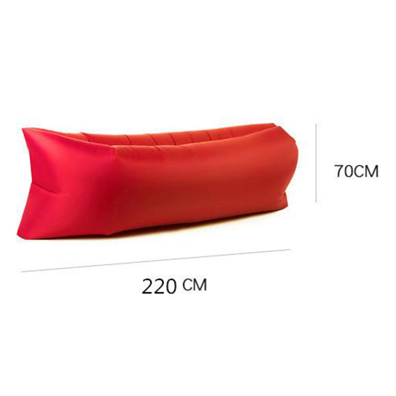 2xInflatable Sofa Air Bed Lounger Chair Sleeping Bag Mattress Couch Red