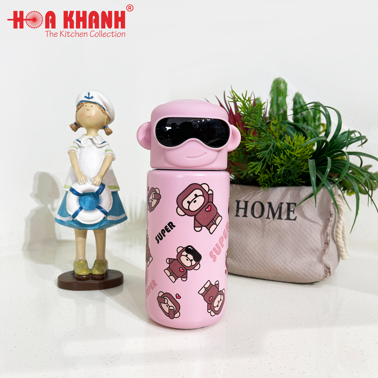 BÌNH GIỮ NHIỆT THỎ ĐEO KÍNH SUPER FUN 380ML - A06-BNK8112