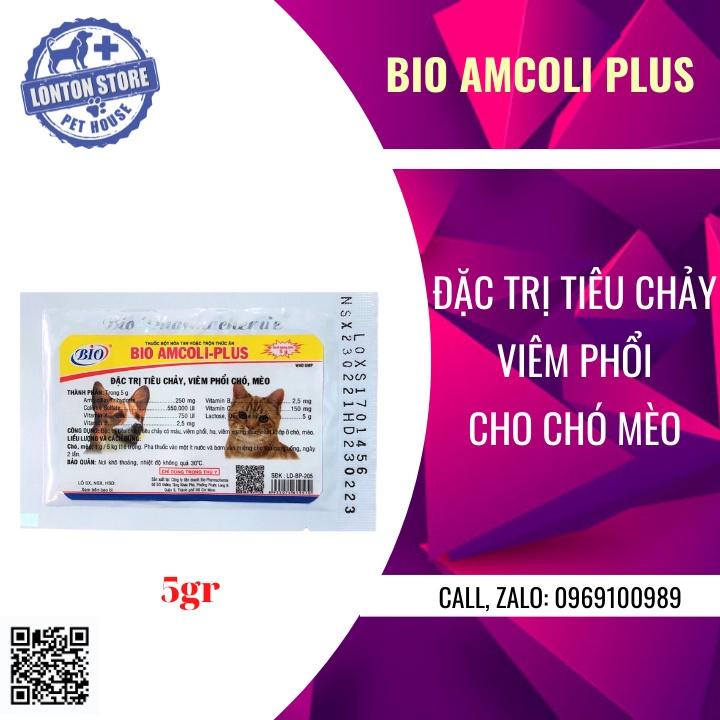 BIO Bio Amcoli Plus Gói 5g - Bột Hòa Tan Cho Thú Cưng Chó Mèo Viêm Phổi, Tiêu Chảy- Bio & Lonton shop