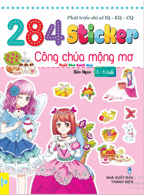 Sách - 284 Sticker Công Chúa Mộng Mơ cho bé 3-6 tuổi - Phát triển chỉ số IQ - EQ - CQ - ndbooks