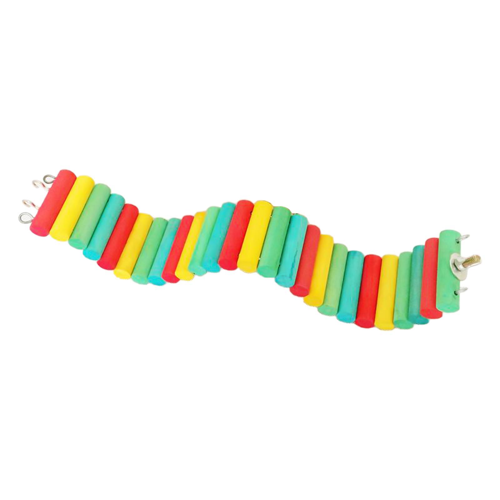Bird Parrot Suspension Bridge Swing Stand Perch Cage Hanging Toys