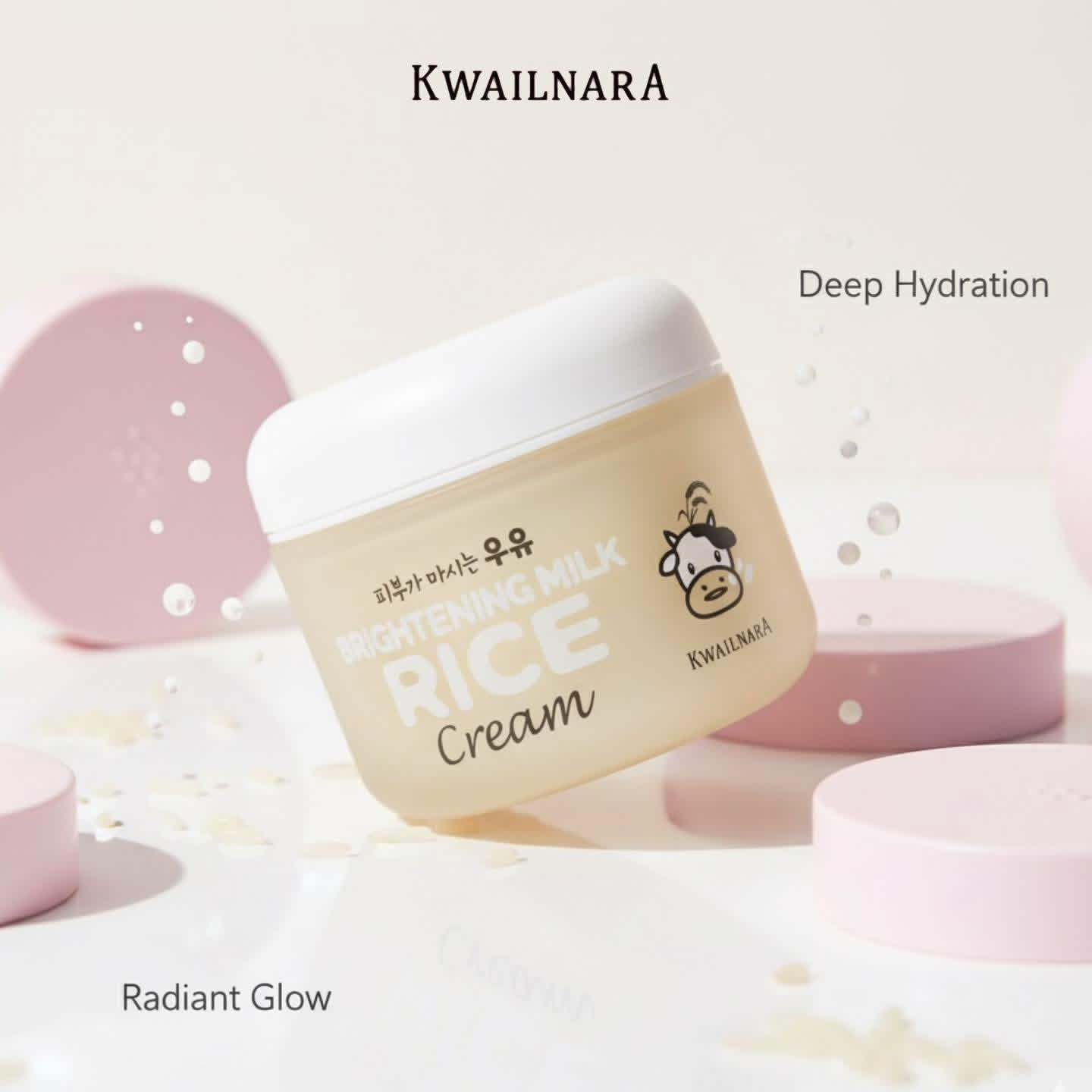 Kem sữa gạo Kwailnara Brightening Milk Rice Cream giúp mờ vết nám và làm đều màu da Hàn Quốc 100ml