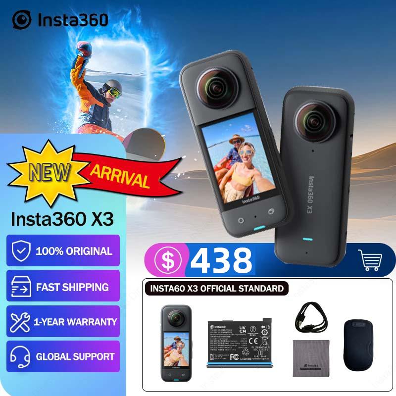 Insta360 X3 - Camera hành động 360 độ chống nước với cảm biến 1/2" 48MP, Video 5.7K 360 Active HDR, Ảnh 360 độ 72MP, Ống kính đơn 4K