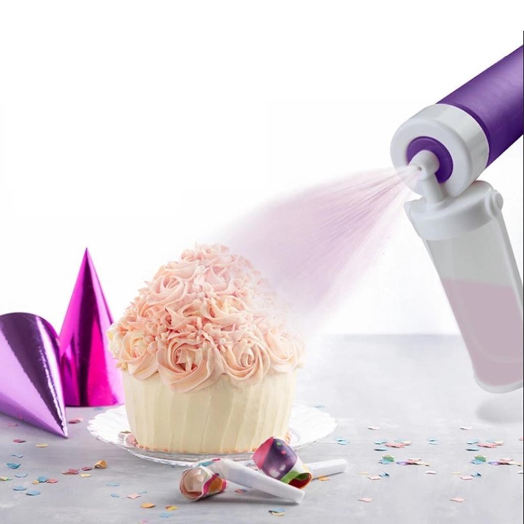 Manual Airbrush Sprinkles For Cake Decoration w/ 4x Spray Bottle