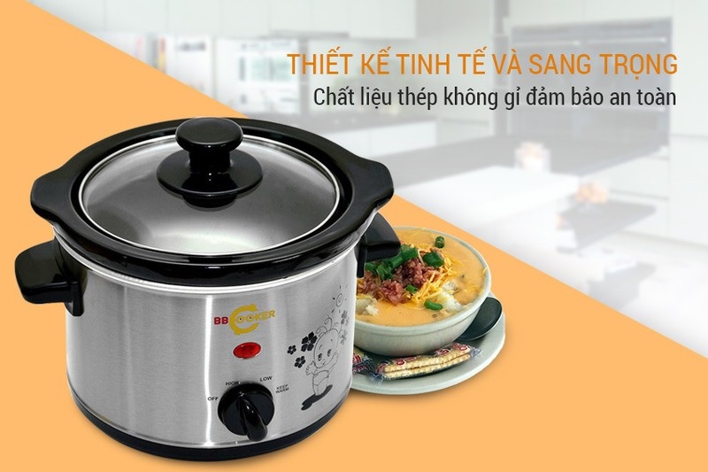 Nồi nấu cháo chậm đa năng 1.5 lít BBCooker BS-15 - Hàng chính hãng