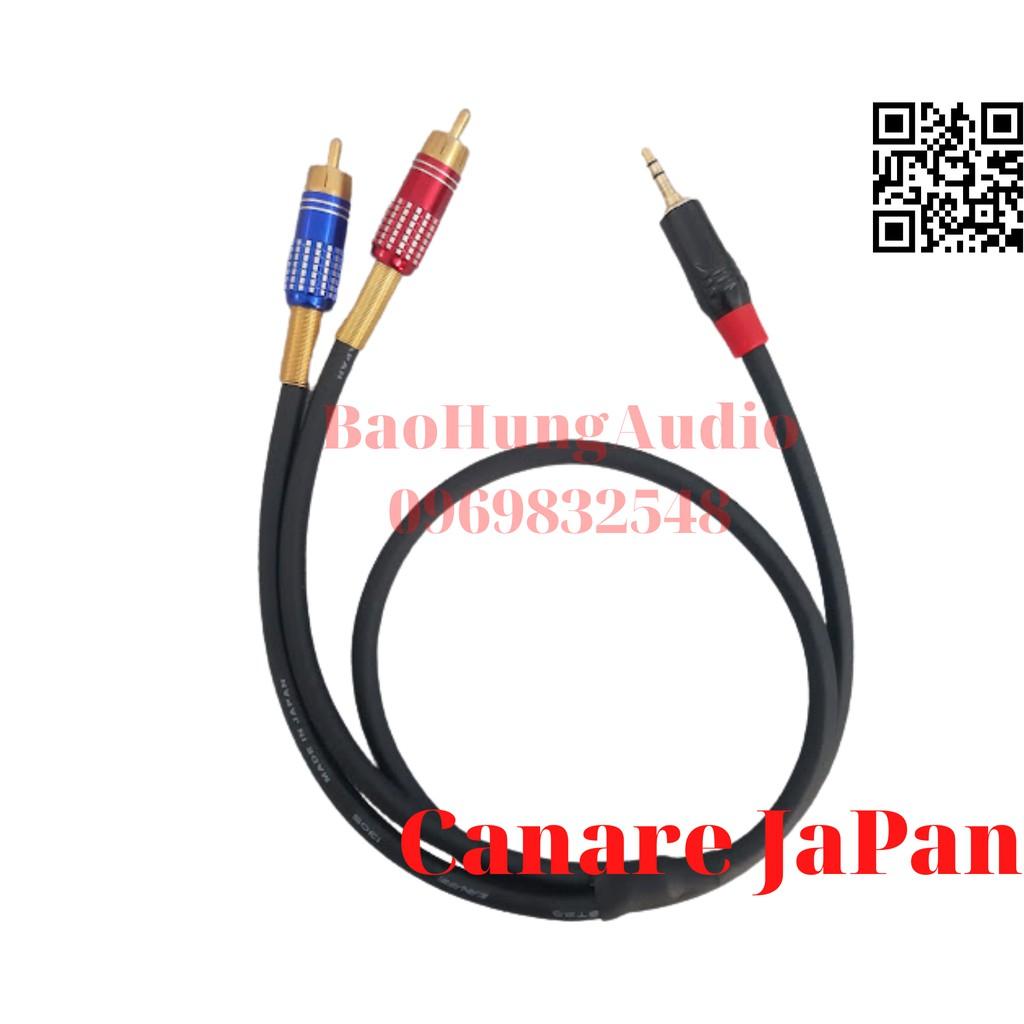 Dây cáp tín hiệu 3.5mm ra 2 đầu av, rca, bông sen