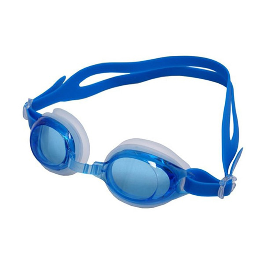 Combo Kính bơi trẻ em Goggle (từ 6-15 tuổi) màu xanh + Hộp 25 dĩa ăn trái cây hình gấu cho bé - Nội địa Nhật Bản