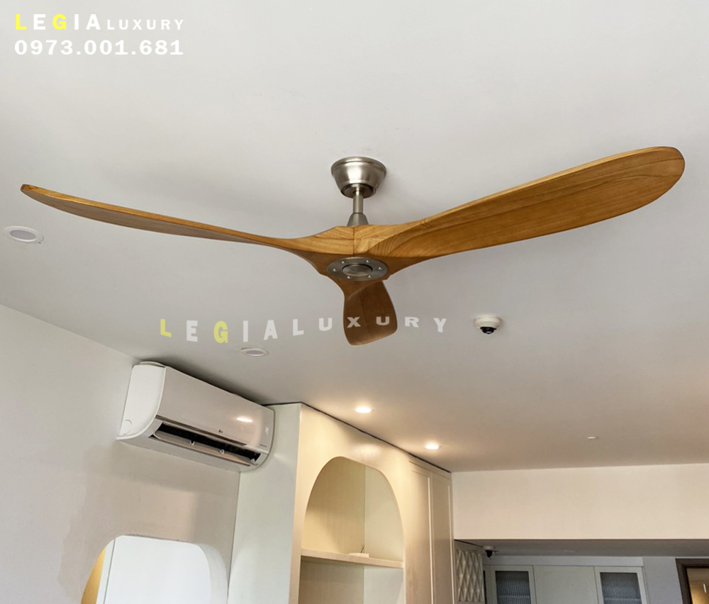 Quạt Trần Trang Trí Phòng Khách Phong Cách Đông Dương LÊ GIA LGFAN713V - Chiều Cao 25cm - Sải Cánh 152cm - Bảo Hành 5 Năm
